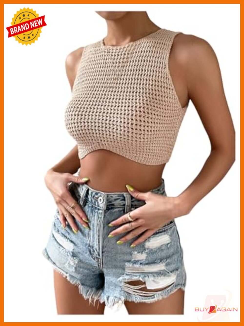Crochet Crop Tank Top - Hollow Out Sleeveless Knit Vest